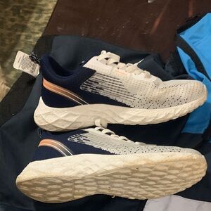 Women's Athletic Shoes in Navy and White